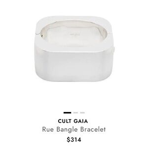 CUlT GAIA Rue Silver Tone Chunky Bangle Bracelet
